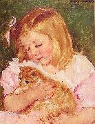 Sara Holding a Cat, Mary Cassatt